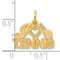 10K Gold I Love Tennis Charm Heart Racquet Sports New 18 X 17mm Jewerly